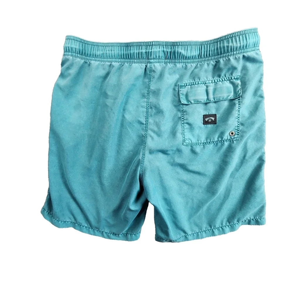 Billabong Men's Teal Blue Swim Trunks Elastic Waist Drawstring‎ Pockets XL